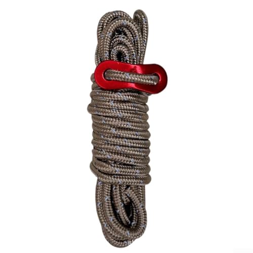 Reflektierendes Outdoor-Camping-Seil, 4 mm x 4 m, mit verstellbarer Windschnalle aus Aluminiumlegierung zur Sicherung von Zelten, Planen und anderen Campingausrüstungen (Farben) von Sileduove