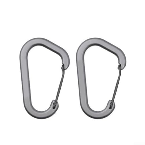 Robuster kleiner Karabinerverschluss aus Metall in D-Form mit sicherem Mechanismus für Camping, Wandern und den täglichen Gebrauch (grau) von Sileduove