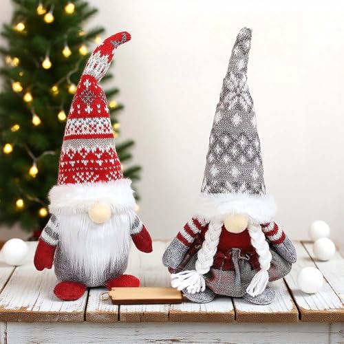Sileduove 2 Stück Herbst Gonk Plüsch Dekorationen Handgemachte Zwerg Weihnachten gestrickte Zwerg Puppe für saisonale Dekoration für Regale, Kaminsims und Tische Sileduove 2 Stück Herbst Gonk Plüsch Dekorationen Handgemachte Zwerg Weihnachten gestrickte Zwerg Puppe für saisonale Dekoration für Regale, Kaminsims und Tische von Sileduove