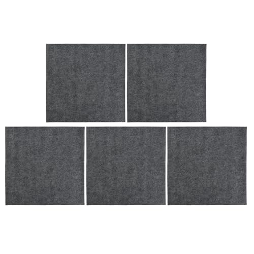 Sileduove 5 Stück Teppichfliesen Moskau, 30x30cm Bodenbelag Selbstklebend Gewerbeteppich mit Antirutsch, strapazierfähiger Teppich Bodenbelag(Light grey) von Sileduove