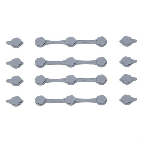 Sileduove Air Fryer Magnetische Silikon-Schnallen-Set, Küchenzubehör für Pergamentpapier im Fritteusenkorb, Rot, Schwarz, Grau, 4 Stück (Grau) von Sileduove