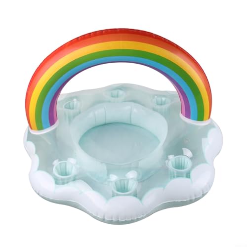 Sileduove Aufblasbarer Pool-Getränkehalter mit mehreren Becherschlitzen, schwimmendes Getränke-Tablett, Schwimmbad-Party-Zubehör, Schwimmstange für Erwachsene (bunt) von Sileduove