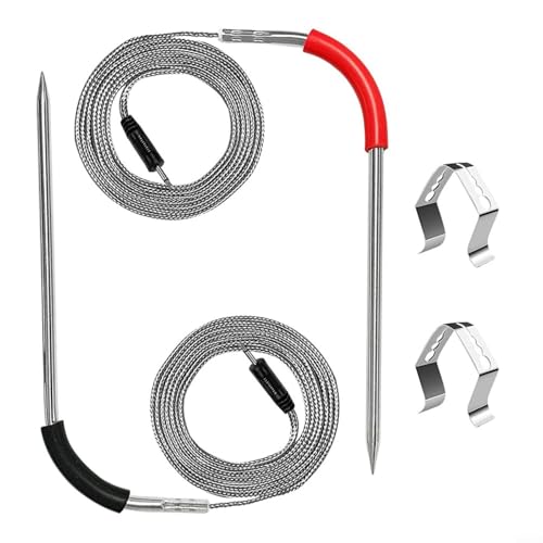 Sileduove Fleischsonden für Grills, Echtzeit-Temperaturüberwachung, kompatibel mit Connect und Smart Hub, robust, mit sicheren Grill-Clips, 2 Stück Sileduove Fleischsonden für Grills, Echtzeit-Temperaturüberwachung, kompatibel mit Connect und Smart Hub, robust, mit sicheren Grill-Clips, 2 Stück von Sileduove