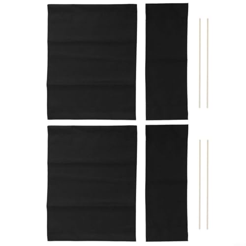 Sileduove Flexible, waschbare Stuhlbezüge für Regiestühle, Leinenmaterial mit 2 Ersatzteilen, Schwarz von Sileduove