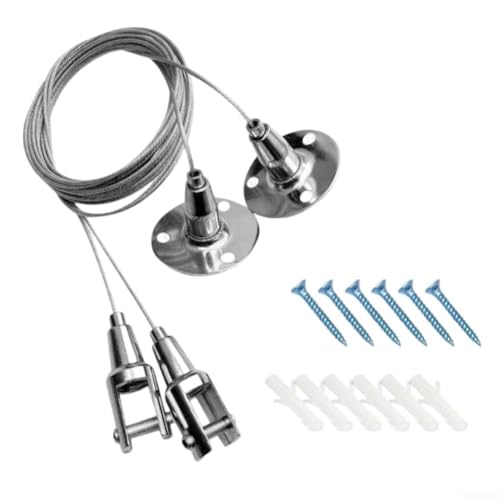 Sileduove Kabelsystem zum Aufhängen von Bildern, 304 Edelstahl, verstellbar, mit Haken-Set, für Galerie, Zuhause, Büro, Display, 29,9 kg Tragkraft Sileduove Kabelsystem zum Aufhängen von Bildern, 304 Edelstahl, verstellbar, mit Haken-Set, für Galerie, Zuhause, Büro, Display, 29,9 kg Tragkraft von Sileduove