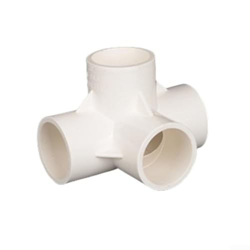 Sileduove PVC-Rohr-Eckverbinder, 4-Wege-Kreuz-T-Verbindung, weiß, für strukturelle Rahmenbauprojekte von Sileduove