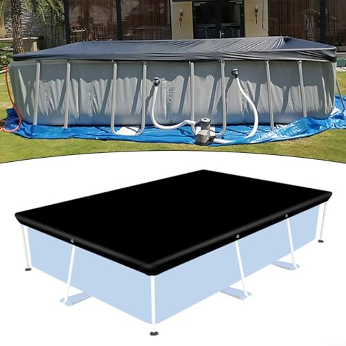 Sileduove Poolabdeckung für den Außenbereich, rechteckig, UV-beständig, hitzereflektierend, wasserdicht, Schwarz, mehrere Größen (400 x 211 cm) von Sileduove