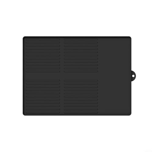 Sileduove Schützendes Silikonmatten-Set für die Küche mit Grill-Ablauffunktion und Wärmedämmung (Schwarz-D) von Sileduove