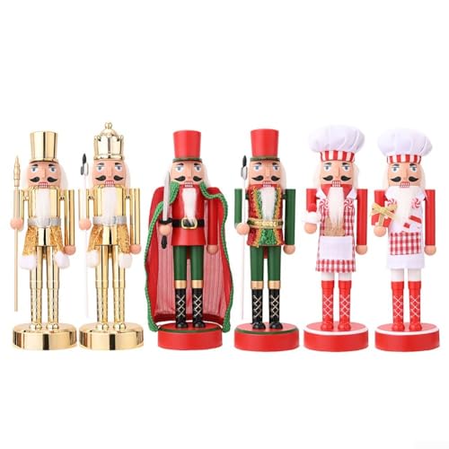 Weihnachtliches Nussknacker-Ornament mit handbemaltem Design mit Stoff und PVC für festliche Heimdekoration (A+B+C+D+E+F) von Sileduove