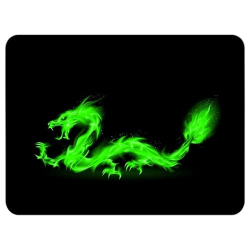 Silent Monsters Mauspad 360 x 250 mm Stoff Mousepad Feuer Drache, rutschfest & leise, für Gaming Büro Office Homeoffice - 36 x 25 cm Mouse Pad Mat - Mausunterlage klein für alle Maus Arten von Silent Monsters