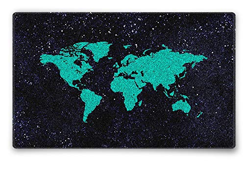 Silent Monsters Mauspad 360 x 250 mm Stoff Mousepad Weltkarte grün - Vernähter Rand, rutschfest & leise, Gaming Büro Office Homeoffice - 36 x 25 cm Mouse Pad Mat - Mausunterlage für alle Maus Arten von Silent Monsters