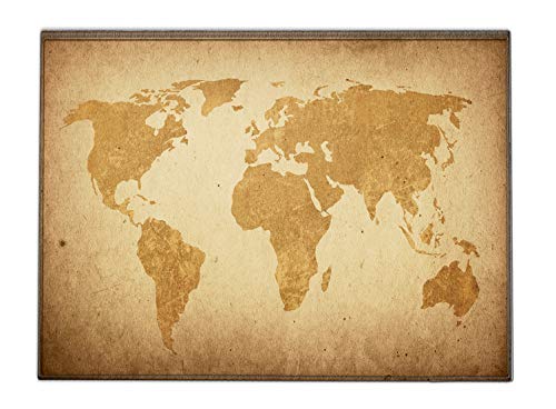 Silent Monsters Mauspad 240 x 200 mm Stoff Mousepad Weltkarte braun - Vernähter Rand, rutschfest & leise, Gaming Büro Office Homeoffice - 24 x 20 cm Mouse Pad Mat - Mausunterlage klein alle Maus Arten von Silent Monsters