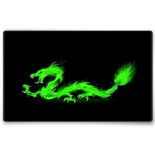 Silent Monsters Mauspad 240 x 200 mm Stoff Mousepad Feuer Drache - Vernähter Rand, rutschfest & leise, für Gaming Büro Office Homeoffice - 24 x 20 cm Mouse Pad Mat Mausunterlage klein alle Maus Arten von Silent Monsters