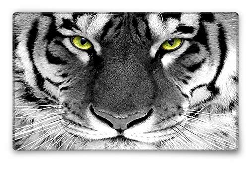 Silent Monsters Mauspad 240 x 200 mm Stoff Mousepad Tiger - Vernähter Rand, rutschfest & leise, für Gaming Büro Office Homeoffice - 24 x 20 cm Mouse Pad Mat - Mausunterlage klein f alle Maus Arten von Silent Monsters