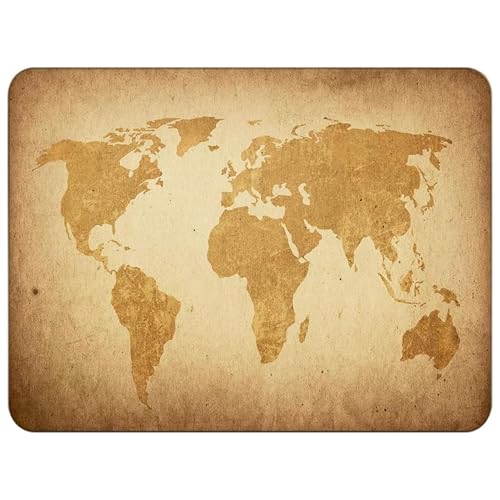 Silent Monsters Mauspad 360 x 250 mm Stoff Mousepad Weltkarte Vintage, rutschfest & leise, für Gaming Büro Office Homeoffice - 36 x 25 cm Mouse Pad Mat - Mausunterlage klein für alle Maus Arten von Silent Monsters