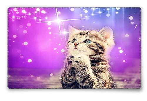 Silent Monsters Mauspad 240 x 200 mm Stoff Mousepad Katze - Vernähter Rand, rutschfest & leise, für Gaming Büro Office Homeoffice - 24 x 20 cm Mouse Pad Mat - Mausunterlage klein f alle Maus Arten von Silent Monsters