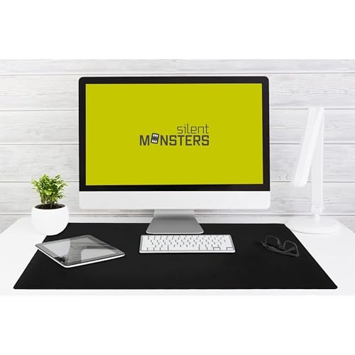 Silent Monsters Mauspad XXXL 900 x 600 mm großes Mousepad - Groß Schwarz - Vernähter Rand, rutschfest & leise, Gaming Büro Office Homeoffice - Tastatur XXL - 90 x 60 cm Mouse Pad Mat alle Maus Arten von Silent Monsters