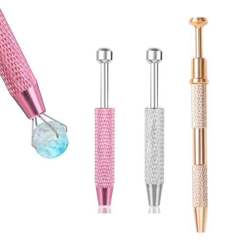 3 Stück Piercing Ball Greifer, Piercing Ball Grabber Perlen, Piercing Kugel Zange Diamant, Piercings Kugelhalter Prong, Schmuck Pinzette mit 4 Klauen, für Perlen, Löten, Schmuckherstellung von Silent-Qiaoyou