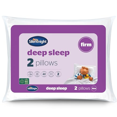 Silentnight Deep Sleep Firm Pillows 2er-Pack — feste Stützkissen für Seitenschläfer mit Faserkern für festeren Halt Komfortables Bettkissen — stützend und hypoallergen — 2er-Pack — Standardgröße von Silentnight