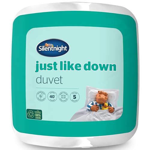 Silentnight Just Like Daunendecke für Doppelbett, luxuriös, 10,5 Tog, das ganze Jahr über, gefüllt mit weichen, seidigen Fasern, maschinenwaschbar, hypoallergen, Doppelbett, weiß von Silentnight