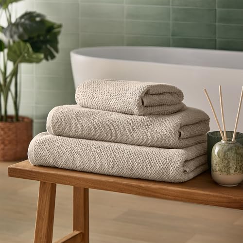 Silentnight Popcorn Waffelhandtuch – super weiche & super saugfähige Spa-ähnliche Handtücher – 100% Baumwolle BCI – Waffelstrukturiertes schnell trocknendes Handtuch – 90 x 50 cm – maschinenwaschbar, von Silentnight