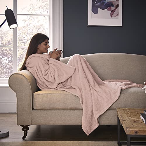 Silentnight Snugsie Tragbare Decke – Weiche Teddy-Fleece-Decke mit Ärmeln – 2-in-1-Decke mit Ärmeln und Kissen – Übergröße, mit Fußtasche Silentnight Snugsie Tragbare Decke – Weiche Teddy-Fleece-Decke mit Ärmeln – 2-in-1-Decke mit Ärmeln und Kissen – Übergröße, mit Fußtasche von Silentnight