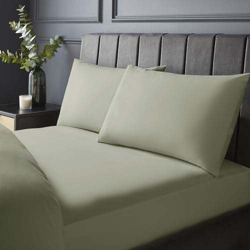 Silentnight Spannbettlaken aus Reiner Baumwolle, Fadenzahl 200, extra tief, 40 cm, atmungsaktiv, 100% Baumwolle, elastische Ecken, maschinenwaschbar, Salbeigrün, Super-Kingsize-Bett Silentnight Spannbettlaken aus Reiner Baumwolle, Fadenzahl 200, extra tief, 40 cm, atmungsaktiv, 100% Baumwolle, elastische Ecken, maschinenwaschbar, Salbeigrün, Super-Kingsize-Bett von Silentnight