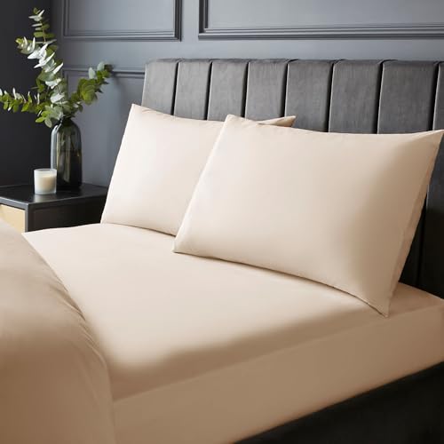 Silentnight Spannbettlaken aus Reiner Baumwolle, Fadenzahl 200, extra tief, 40 cm, atmungsaktiv, 100% Baumwolle, elastische Ecken, maschinenwaschbar, naturfarben, Doppelbett Silentnight Spannbettlaken aus Reiner Baumwolle, Fadenzahl 200, extra tief, 40 cm, atmungsaktiv, 100% Baumwolle, elastische Ecken, maschinenwaschbar, naturfarben, Doppelbett von Silentnight