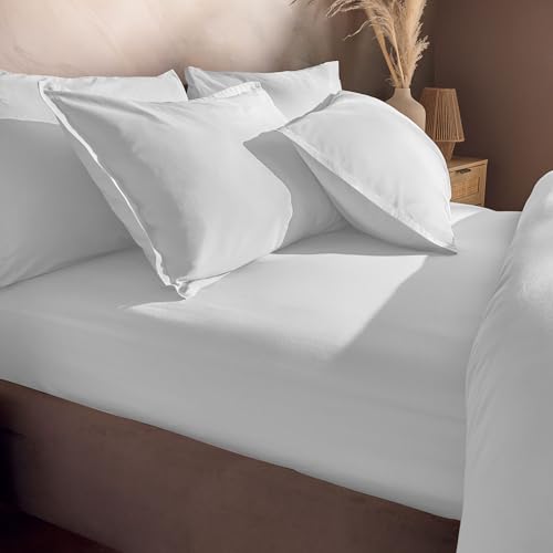 Silentnight Spannbettlaken aus gewaschener Baumwolle, weich, stilvoll, Leinenoptik, bequemes Spannbetttuch, Tiefe Passform mit elastischen Ecken, atmungsaktiver Stoff, maschinenwaschbar, Silentnight Spannbettlaken aus gewaschener Baumwolle, weich, stilvoll, Leinenoptik, bequemes Spannbetttuch, Tiefe Passform mit elastischen Ecken, atmungsaktiver Stoff, maschinenwaschbar, von Silentnight