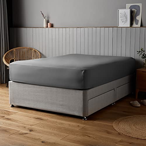 Silentnight Supersoft Collection Spannbetttuch für Einzelbett, superweich und pflegeleicht, bügelfrei, luxuriöses Leinen-Bettlaken – elastischer Saum für eine Gute Passform um Ihre Matratze von Silentnight