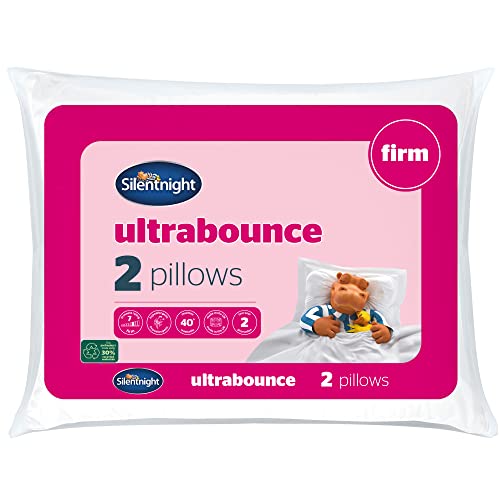 Silentnight Ultrabounce Feste Kissen 2er Pack - Festes Stützkissen mit Faserkern Ideal für Seitenschläfer und Nacken- und Schulterschmerzlinderung - Hypoallergen - 2 Stück von Silentnight