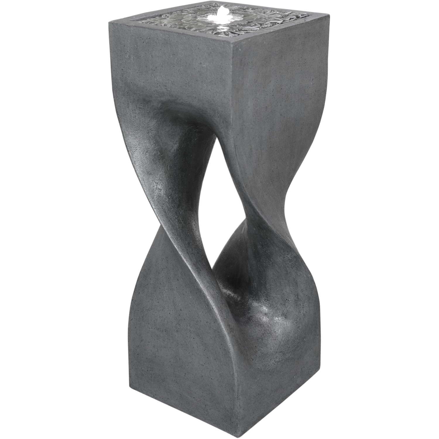 Silex Kunststeinbrunnen Twister Polyresin 26,5 cm x 26,5 cm x 69 cm von Silex