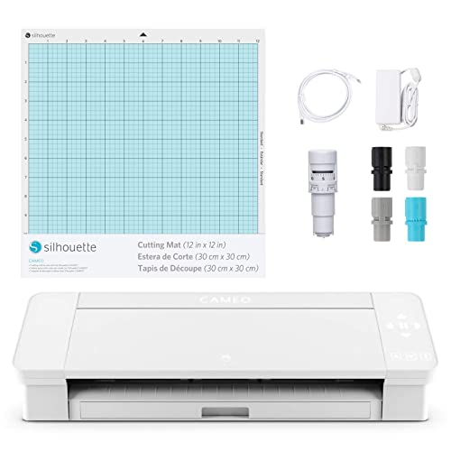 Silhouette America SILH-CAMEO-4-WHT-5T Silhouette Cameo 4 Schneideplotter, Weiß, 30,5 cm Schneidebreite von Silhouette