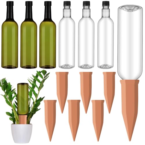 SiliFine 6 Sets Pflanzenbewässerungsgeräte enthalten terrakottafarbene selbstbewässernde Spikes und 740 ml Kunststoffflaschen, langsamer Freisetzungs-Einsatz für den Urlaub, automatisches SiliFine 6 Sets Pflanzenbewässerungsgeräte enthalten terrakottafarbene selbstbewässernde Spikes und 740 ml Kunststoffflaschen, langsamer Freisetzungs-Einsatz für den Urlaub, automatisches von SiliFine