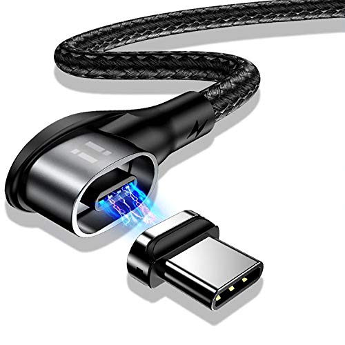 2m 90 Grad PLATINUM Nylon Magnet USB C Schnellladekabel Quick Charge 3.0 Datenkabel - 1x Winkel Kabel + 1x USB-C Stecker von SilicOne