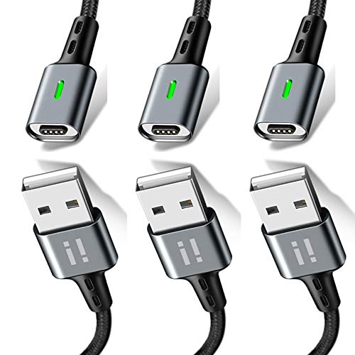 3x 2m PLATINUM Nylon Magnet USB Schnellladekabel Quick Charge 3.0 Datenkabel - 3x Kabel ohne Stecker von SilicOne