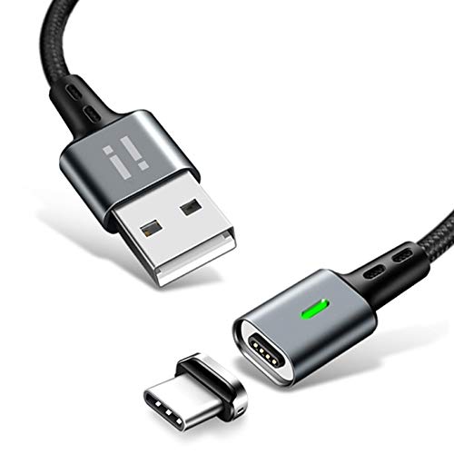 50cm PLATINUM Nylon Magnet USB C Schnellladekabel Quick Charge 3.0 Datenkabel - 1x Kabel + 1x USB-C Stecker von SilicOne