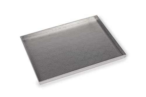 Backform 40x30 aus natürlichem perforiertem aluminiertem Blech ohne Antihaftbeschichtung 2 cm Kante | Silicon-Tech von Silicon-Tech