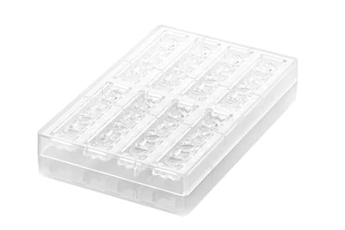Silikomart | Goccia-B, Tritan Schokoladenform, 8 Kavitäten, Packung mit 10 Formen, Größe 120 x 25 mm h 16 mm Volumen 8 x 30 ml Tot. 240 ml von silikomart