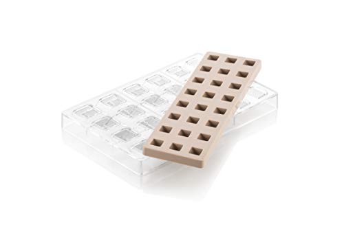 Silikomart | Kit Quadro 01, Schokoladenform aus Tritan Maße 25 x 25 mm h 15 mm + Silikonform mit 24 Vertiefungen Silikomart | Kit Quadro 01, Schokoladenform aus Tritan Maße 25 x 25 mm h 15 mm + Silikonform mit 24 Vertiefungen von silikomart