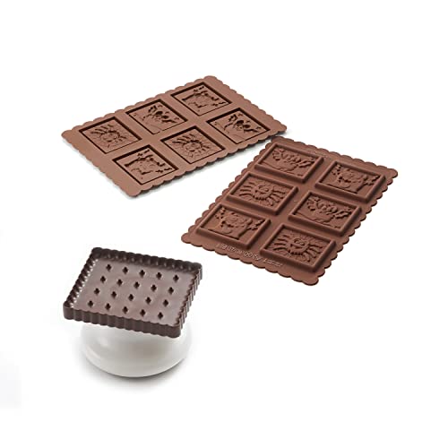 silikomart | CKC12 Silikonform für COOKIE MONSTERS SLIM Pralinen, Antihaft, 6 Pralinen, 1er Pack Form für Süßigkeiten, Easy Choc, 47 x 57 mm, h 5 mm, Volumen 33 ml, Made in Italy von silikomart