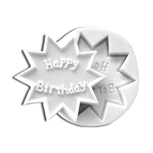 Silikomart 71.138.00.0096 Backform für Kuchen SLK038 Happy Birthday, Silikon, Weiß von silikomart