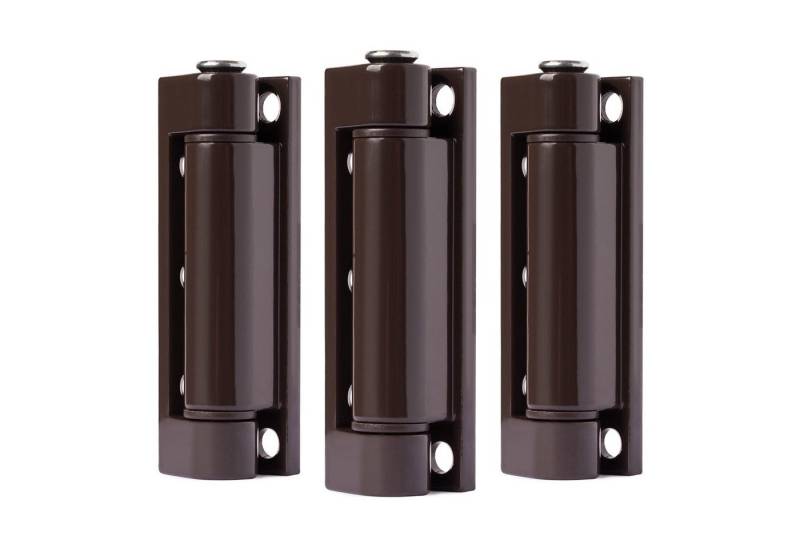 Silisto Fensterbeschlag 3x Türscharnier Fensterband Weiß oder Braun für Türen und Fenster (75 mm, 3 St., Seitlich oder oben montierbar für Kippfenster sowie Türen), Kunststoffbuchsen für sanftes Öffnen und Schließen von Silisto