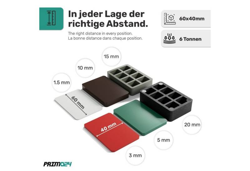 Silisto Unterlegplatte Unterlegplatten 40x60x3mm rot 1000 Stück, 40 x 60 x 3 mm von Silisto