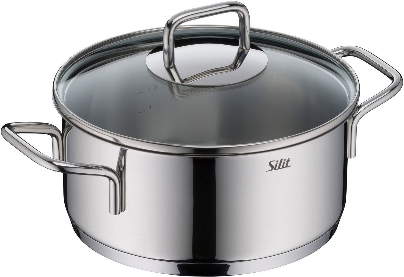 Silit Bratentopf Extra Cook, mit Glasdeckel, Edelstahl 18/10 (2-tlg), SiliTherm Universalboden, induktionsgeeignet, spülmaschinengeeignet von Silit