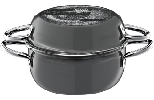 Silit Combi-Set Topf & Pfanne Ø 21cm, anthrazit, Silargan, 2-in-1 Set, ideal für kleine Küchen, Made in Germany von Silit