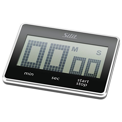 Silit Attimo Kurzzeitwecker digital, 9 x 7 cm, Küchentimer, Countdown, Timer, Eieruhr digital, Kunststoff, schwarz von Silit