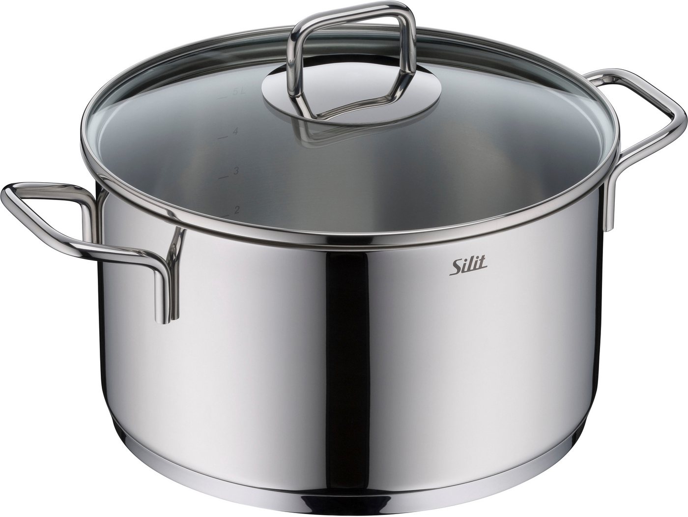 Silit Kochtopf Extra Cook, mit Glasdeckel, Edelstahl 18/10 (2-tlg), SiliTherm Universalboden, induktionsgeeignet, spülmaschinengeeignet von Silit