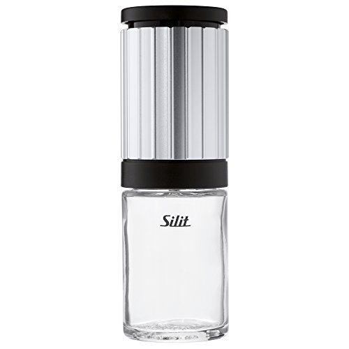 Silit Piccante Salz und Pfeffermühle unbefüllt, 14 cm, Edelstahl Glas Keramikmahlwerk, Mühle für Salz, Pfeffer, Chillischoten von Silit