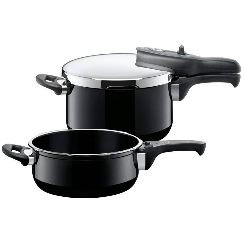 Silit Silargan® Sicomatic t-Plus Schnellkochtopf-Set 4,5 l und 3,0 l, Black von Silit